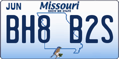 MO license plate BH8B2S