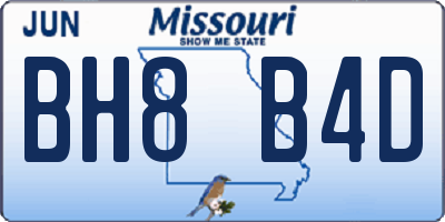 MO license plate BH8B4D
