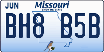 MO license plate BH8B5B