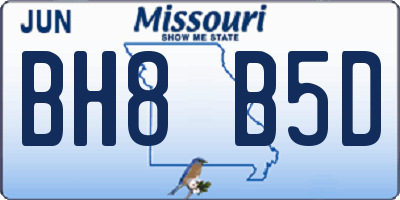 MO license plate BH8B5D