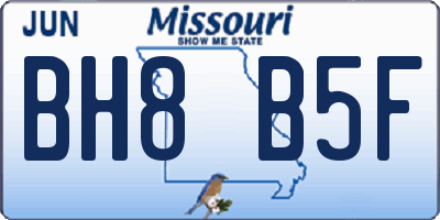 MO license plate BH8B5F