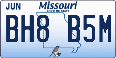MO license plate BH8B5M