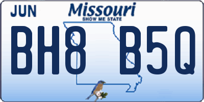 MO license plate BH8B5Q