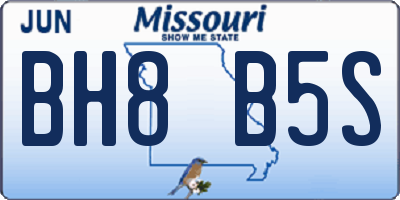 MO license plate BH8B5S