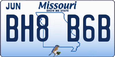 MO license plate BH8B6B