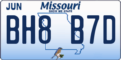 MO license plate BH8B7D