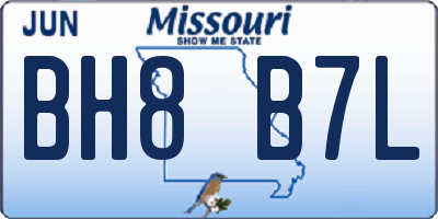 MO license plate BH8B7L