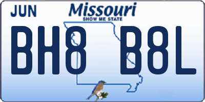 MO license plate BH8B8L