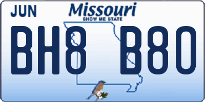 MO license plate BH8B8O