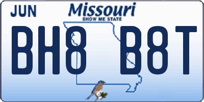 MO license plate BH8B8T