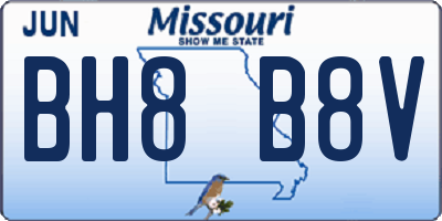 MO license plate BH8B8V