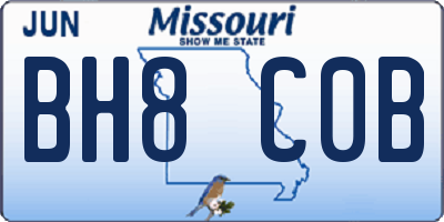 MO license plate BH8C0B