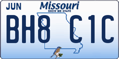MO license plate BH8C1C