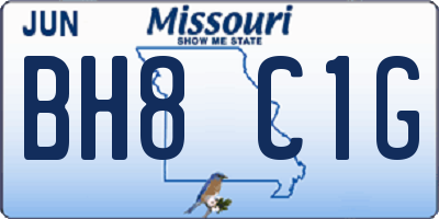 MO license plate BH8C1G