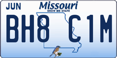 MO license plate BH8C1M