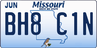 MO license plate BH8C1N