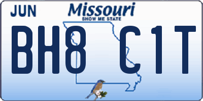 MO license plate BH8C1T