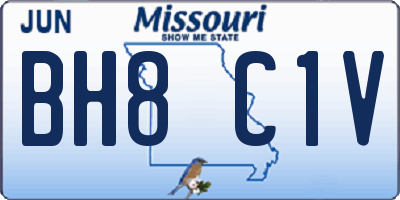 MO license plate BH8C1V