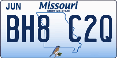 MO license plate BH8C2Q