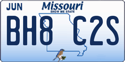 MO license plate BH8C2S