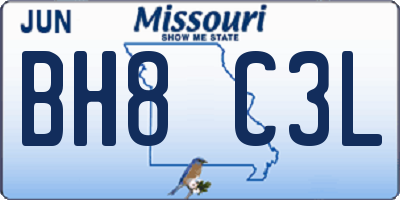MO license plate BH8C3L