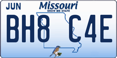 MO license plate BH8C4E