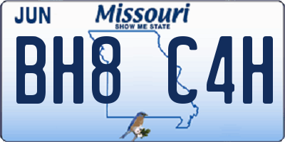 MO license plate BH8C4H