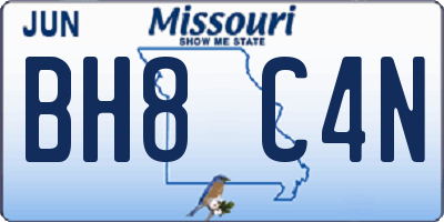 MO license plate BH8C4N