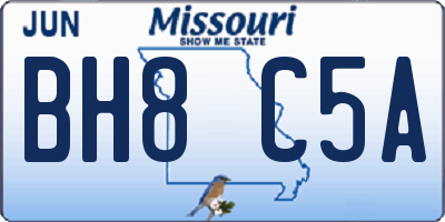 MO license plate BH8C5A