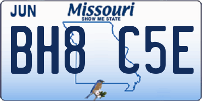 MO license plate BH8C5E