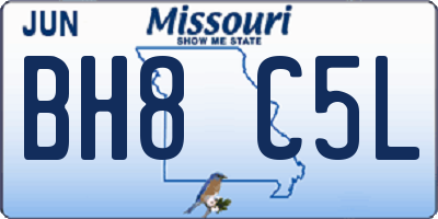 MO license plate BH8C5L