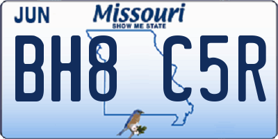 MO license plate BH8C5R