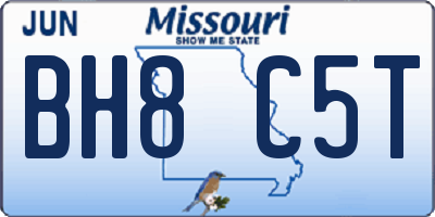 MO license plate BH8C5T