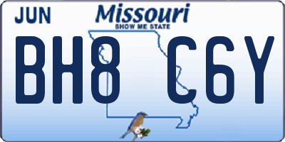 MO license plate BH8C6Y