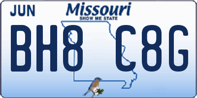 MO license plate BH8C8G
