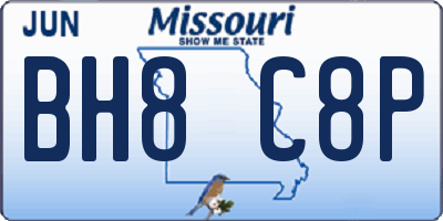 MO license plate BH8C8P