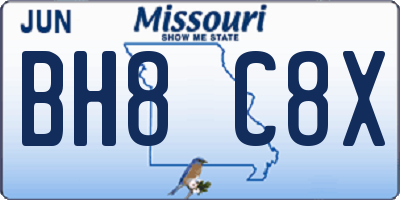 MO license plate BH8C8X