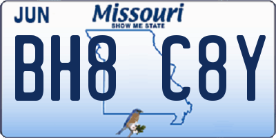 MO license plate BH8C8Y