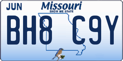 MO license plate BH8C9Y