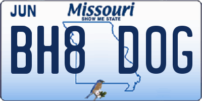 MO license plate BH8D0G