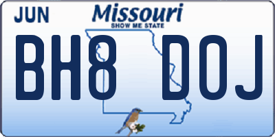 MO license plate BH8D0J