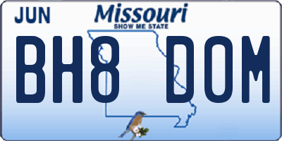 MO license plate BH8D0M