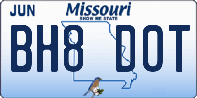 MO license plate BH8D0T