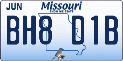 MO license plate BH8D1B