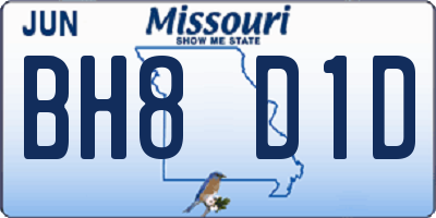 MO license plate BH8D1D