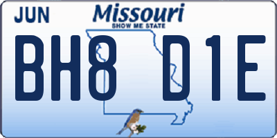 MO license plate BH8D1E