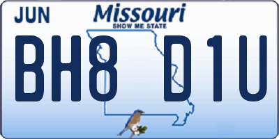 MO license plate BH8D1U