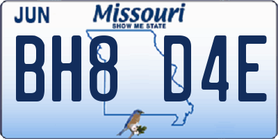 MO license plate BH8D4E
