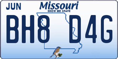 MO license plate BH8D4G