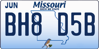 MO license plate BH8D5B